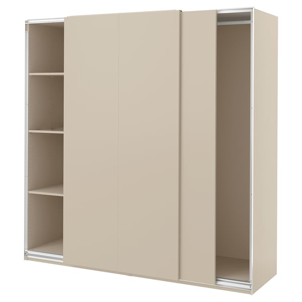 PAX / HASVIK - PAX / HASVIK Wardrobe combination, grey-beige/grey-beige, 200x66x201 cm