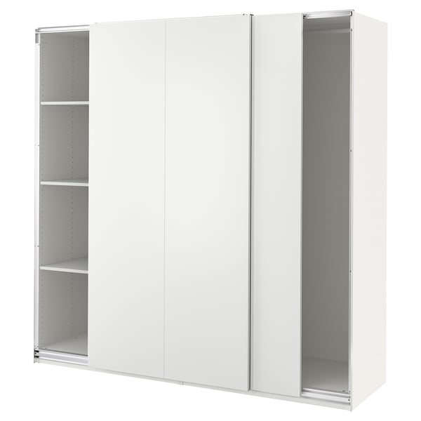 PAX / HASVIK wardrobe, white/white, 200x66x201 cm