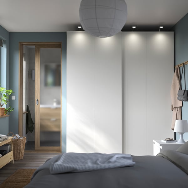 PAX / HASVIK wardrobe, white/white, 200x66x236 cm