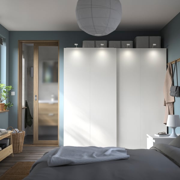 PAX / HASVIK - Wardrobe, white/white,200x66x201 cm