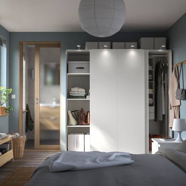 PAX / HASVIK wardrobe, white/white, 200x66x201 cm