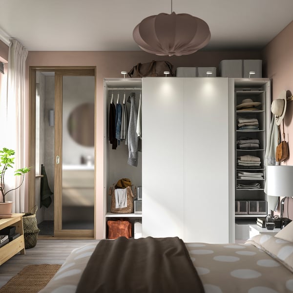 PAX / HASVIK wardrobe, white/white, 200x66x201 cm