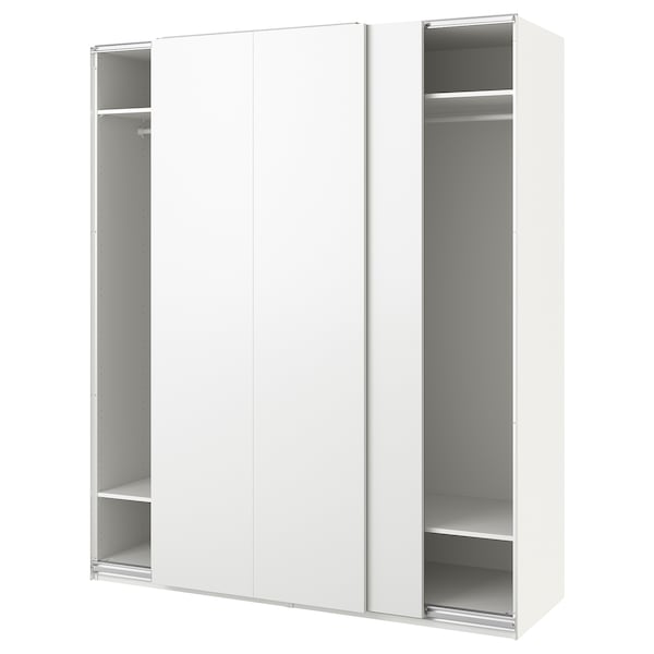 PAX / HASVIK - Wardrobe, white/white,200x66x236 cm