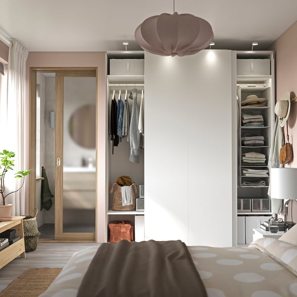 PAX / HASVIK wardrobe, white/white, 200x66x236 cm
