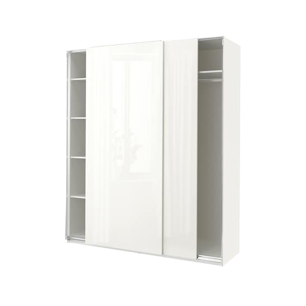 PAX / HASVIK - Cloakroom, white/glossy white,200x66x236 cm