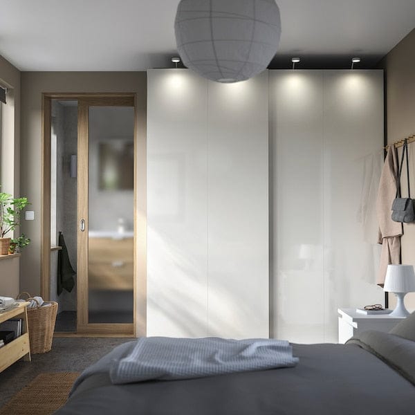 Ikea PAX / HASVIK - Cloakroom, white/glossy white,200x66x236 cm