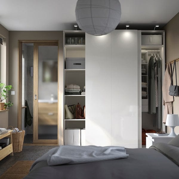 Ikea PAX / HASVIK - Cloakroom, white/glossy white,200x66x236 cm