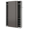 PAX / HASVIK wardrobe with sliding doors, dark grey/dark grey, 150x43x236 cm