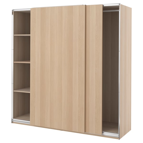 PAX / HASVIK wardrobe, white stained oak effect/white stained oak effect, 200x66x201 cm