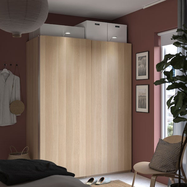 PAX / HASVIK - Wardrobe, oak effect with white stain / oak effect with white stain,150x66x201 cm