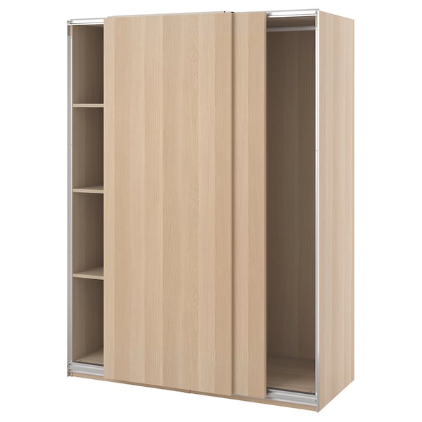 PAX / HASVIK - Wardrobe, oak effect with white stain / oak effect with white stain,150x66x201 cm