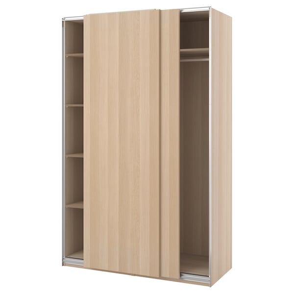 PAX / HASVIK - Wardrobe, oak effect with white stain / oak effect with white stain,150x66x236 cm