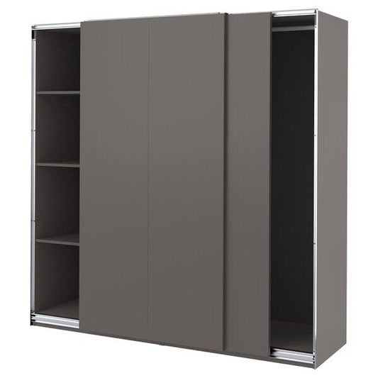 Ikea PAX / HASVIK - Wardrobe, dark grey/dark grey,200x66x201 cm