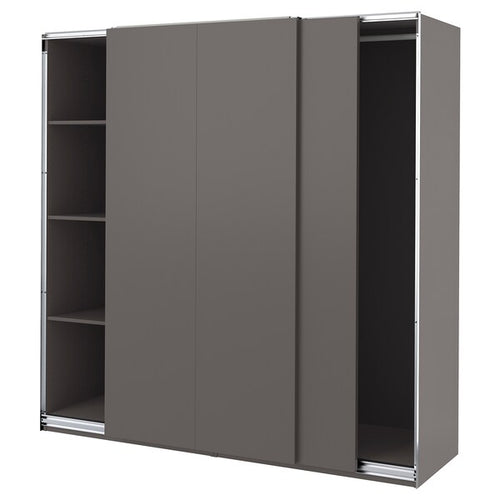 PAX / HASVIK - Wardrobe, dark grey/dark grey,200x66x201 cm