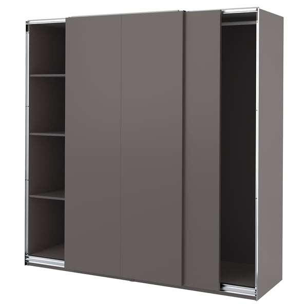 PAX / HASVIK wardrobe, dark grey/dark grey, 200x66x201 cm
