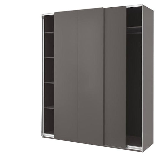 Ikea PAX / HASVIK - Wardrobe, dark grey/dark grey,200x66x236 cm