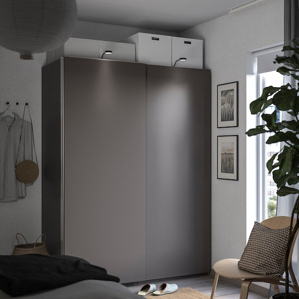 PAX / HASVIK - Wardrobe, dark grey/dark grey,150x66x201 cm