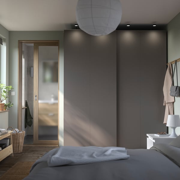 PAX / HASVIK - Wardrobe, dark grey/dark grey,200x66x236 cm