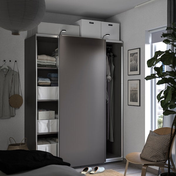 PAX / HASVIK - Wardrobe, dark grey/dark grey,150x66x201 cm