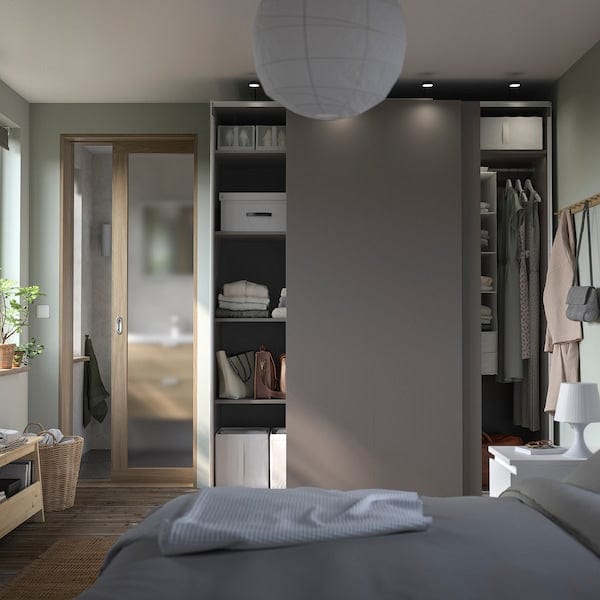 Ikea PAX / HASVIK - Wardrobe, dark grey/dark grey,200x66x236 cm