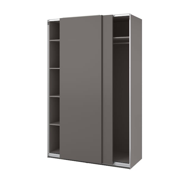 PAX / HASVIK - Wardrobe, dark grey/dark grey,150x66x236 cm