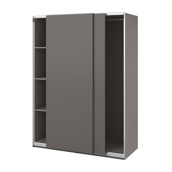 PAX / HASVIK - Wardrobe, dark grey/dark grey,150x66x201 cm