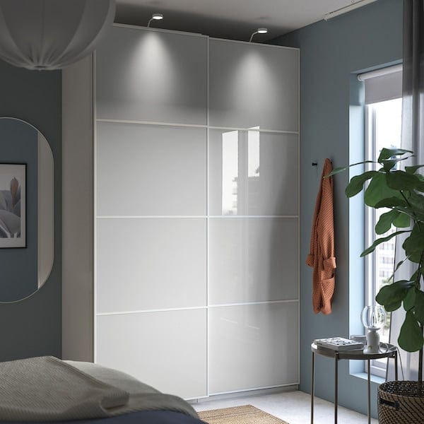 Ikea PAX / HOKKSUND - Wardrobe, white/light grey,150x66x236 cm