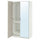 PAX / KAMMARTORP/FLISBERGET wardrobe combination, white mirror glass/grey light beige, 100x60x201 cm