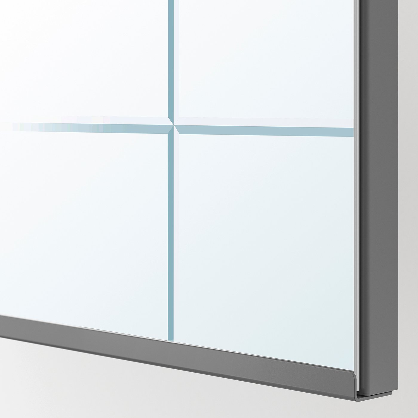 PAX / KAMMARTORP/FLISBERGET wardrobe combination, white mirror glass/grey white, 200x60x236 cm
