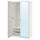 PAX / KAMMARTORP/FLISBERGET wardrobe combination, white mirror glass/grey white, 100x60x201 cm
