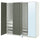 PAX / KAMMARTORP/GRIMO - Wardrobe combination, white/glass mirror gray-green,200x60x201 cm