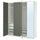 PAX / KAMMARTORP/GRIMO - Wardrobe combination, white/glass mirror gray-green,200x60x236 cm