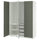 PAX / KAMMARTORP/GRIMO - Wardrobe combination, white/glass mirror gray-green,150x60x201 cm