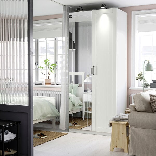 PAX / KAMMARTORP/GULLABERG - Wardrobe combination, white/mirrored glass,100x60x236 cm
