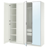 PAX / KAMMARTORP/GULLABERG wardrobe combination, white mirror glass/grey white, 200x60x236 cm