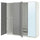 PAX / KAMMARTORP/GULLABERG - Wardrobe combination, white/glass mirror gray,200x60x201 cm