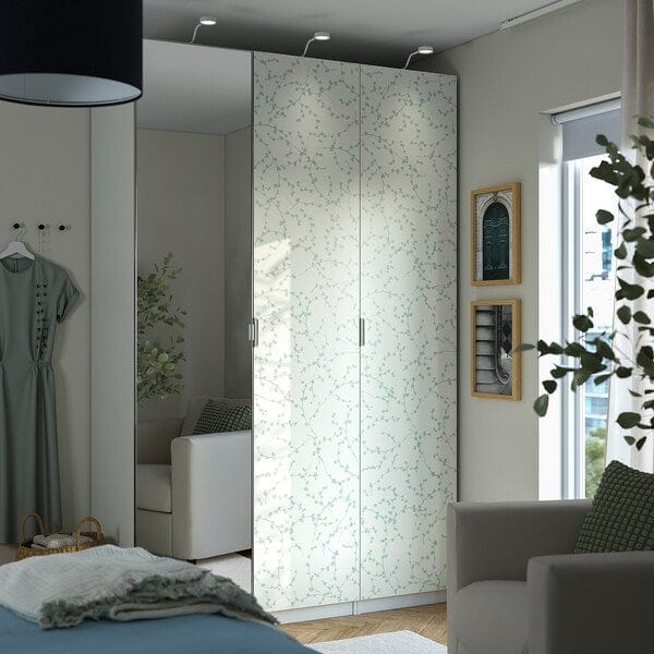 Ikea PAX / LINNABERG/ÅHEIM - Wardrobe combination, fancy white/mirrored glass,150x58x236 cm