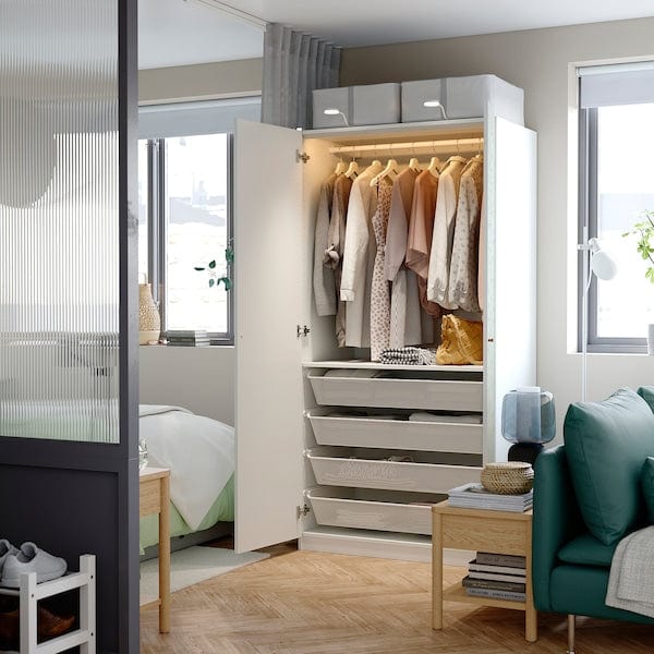 Ikea PAX / LINNABERG - Wardrobe combination, white/fantasy,100x60x201 cm