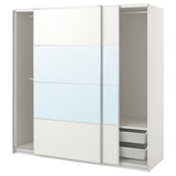 PAX / MEHAMN/AULI wardrobe combination, white double sided/white mirror glass, 200x66x201 cm