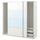PAX / MEHAMN/AULI wardrobe combination, white double sided/white mirror glass, 200.0x201.2x66.0 cm