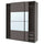 PAX / MEHAMN/AULI - Wardrobe combination, double-sided dark grey/dark grey mirror glass,200x66x236 cm