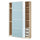 PAX / MEHAMN/AULI - Wardrobe with sliding doors, oak effect with double-sided white stain/blue mirror glass,150x44x236 cm