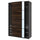 PAX / MEHAMN/AULI wardrobe with sliding doors, dark grey black/dark brown oak effect mirror glass, 150x66x236 cm