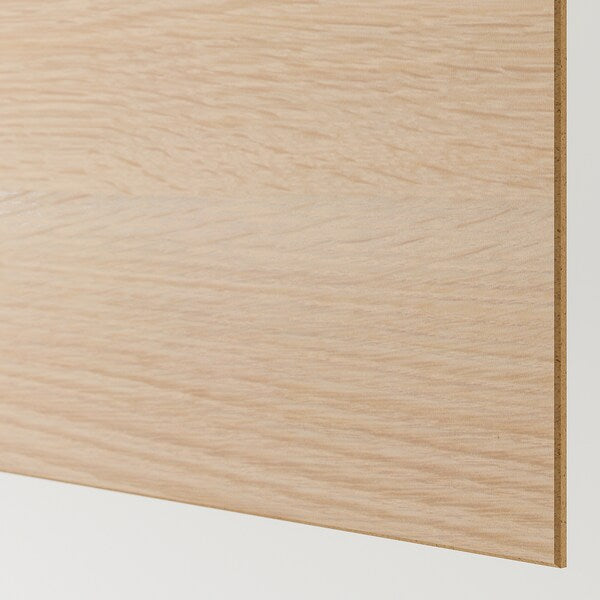 PAX / MEHAMN - Wardrobe combination, double-sided white/white oak effect with white stain,200x44x236 cm