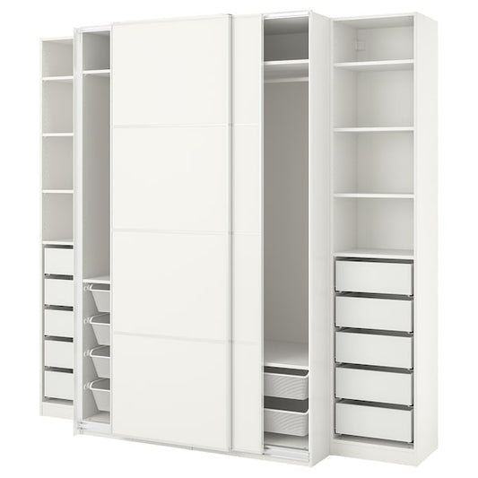 PAX / MEHAMN - Wardrobe, white/double-face white,250x66x236 cm