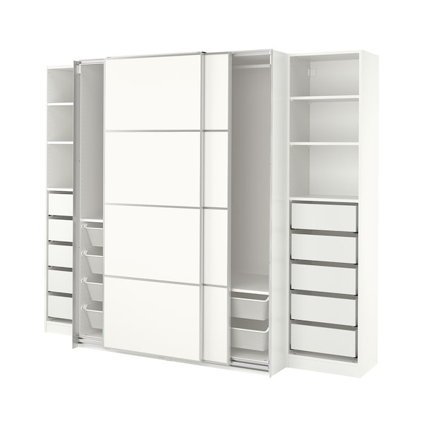 PAX / MEHAMN - Wardrobe, white/double-face white,250x66x201 cm