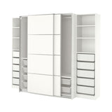 PAX / MEHAMN wardrobe, white/double sided white, 250x66x201 cm
