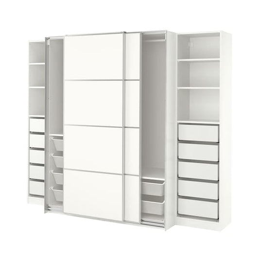 Ikea PAX / MEHAMN - Wardrobe, white/double-face white,250x66x201 cm