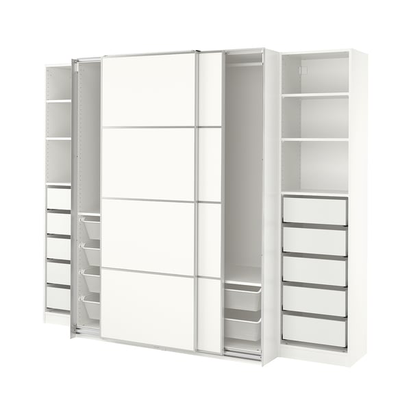 PAX / MEHAMN - Wardrobe, white/double-face white,250x66x201 cm
