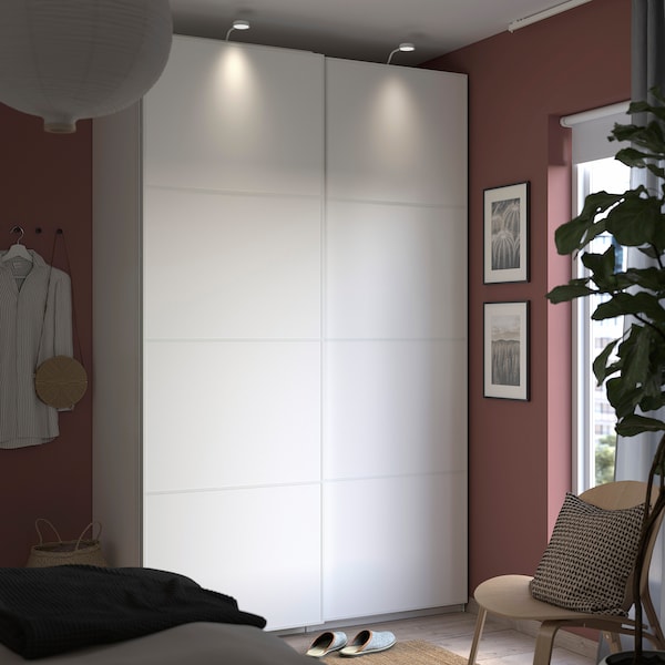 PAX / MEHAMN - Wardrobe, white/double-face white,150x66x236 cm